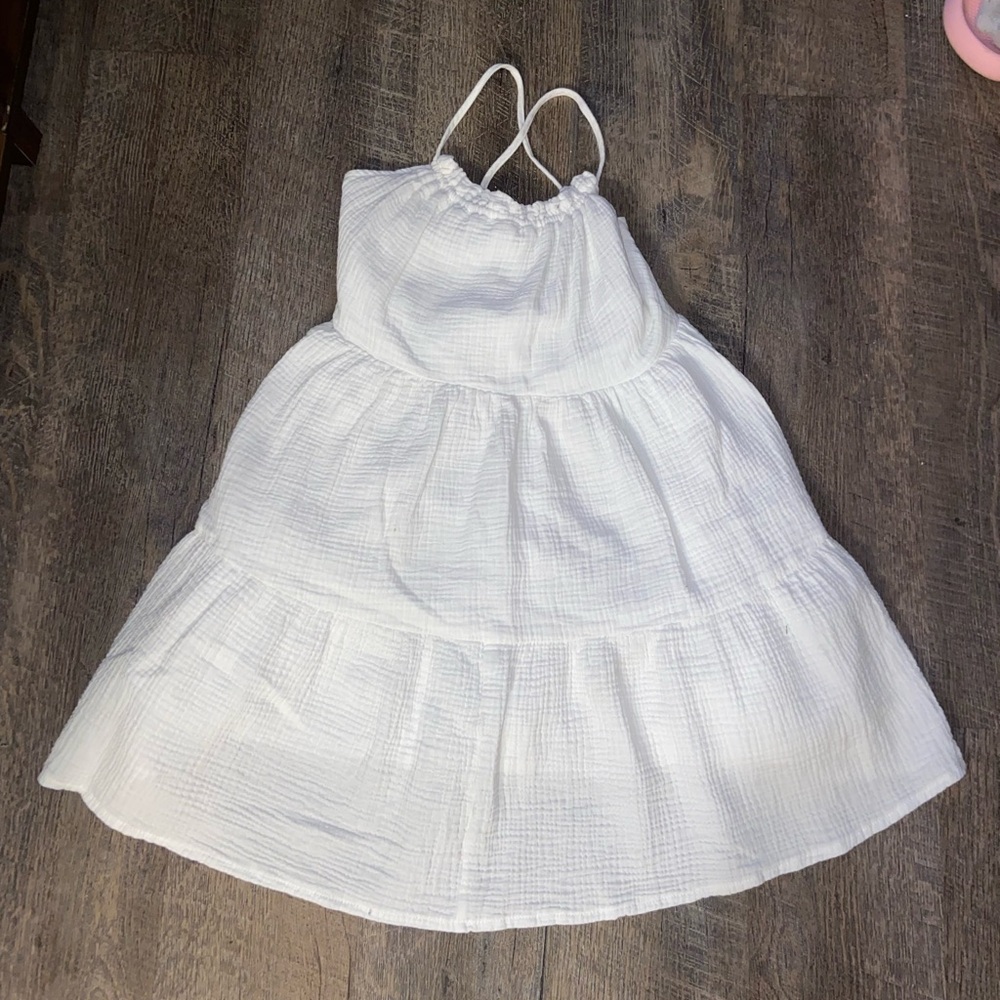 White Sleeveless Tiered Dress